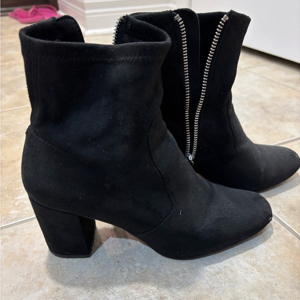 Zara suede zip up sock boots